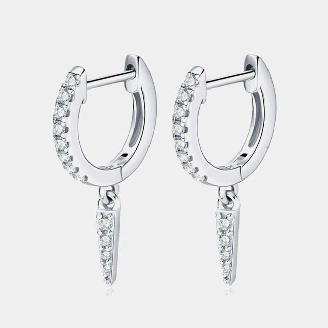 Dazzling Lab-Created Diamond Sterling Silver Earrings with Platinum and Gold Finishes