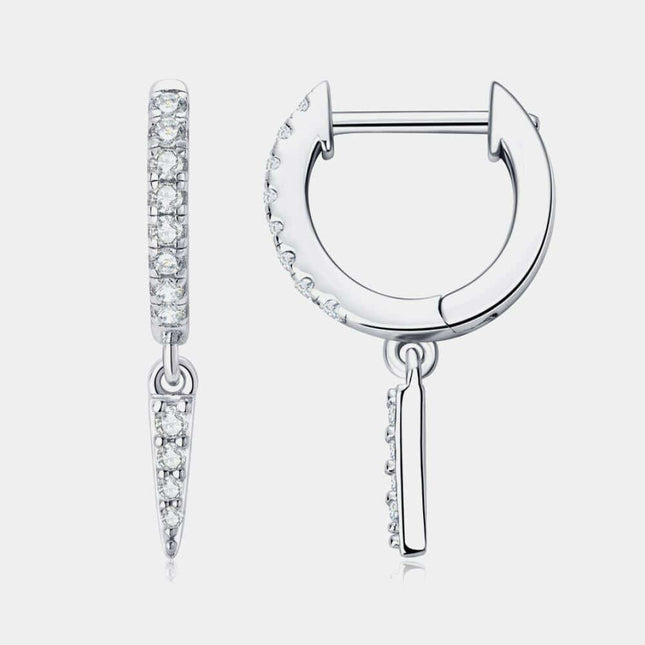 Dazzling Lab-Created Diamond Sterling Silver Earrings with Platinum and Gold Finishes