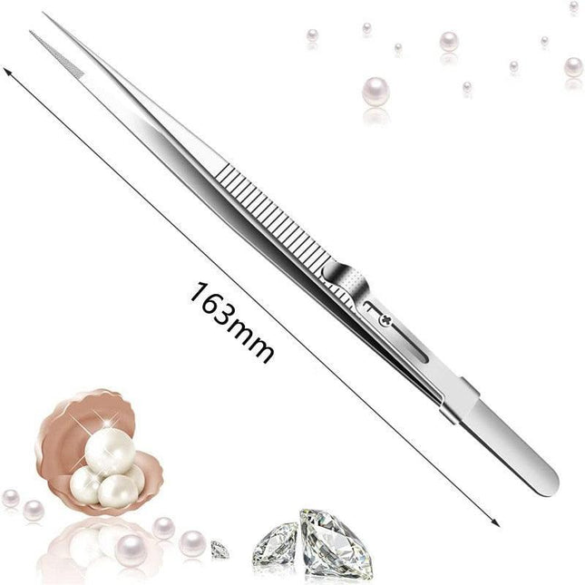 Delicate Task Precision Tweezer Set with Secure Slide Lock Mechanism