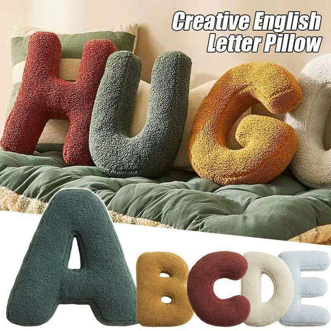 Delightful English Letters Plush Pillow - Cozy Home Accent