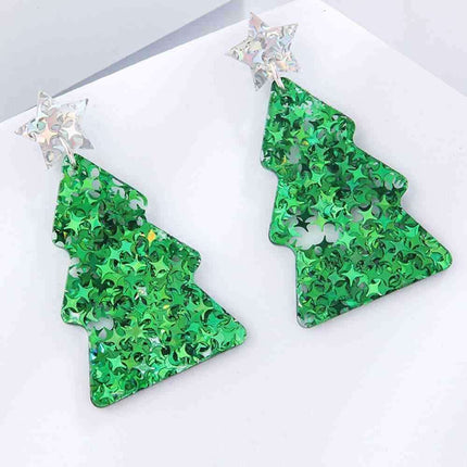 Delightful Festive Acrylic Christmas Tree Earrings for a Joyful Celebration