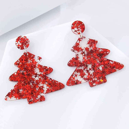 Delightful Festive Acrylic Christmas Tree Earrings for a Joyful Celebration