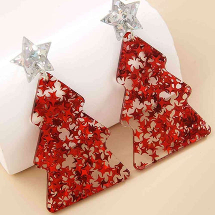 Delightful Festive Acrylic Christmas Tree Earrings for a Joyful Celebration