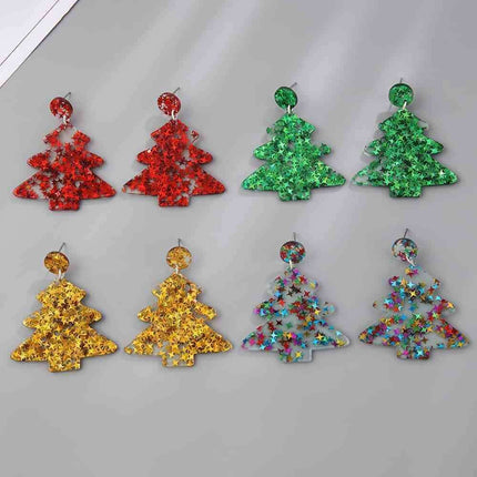 Delightful Festive Acrylic Christmas Tree Earrings for a Joyful Celebration