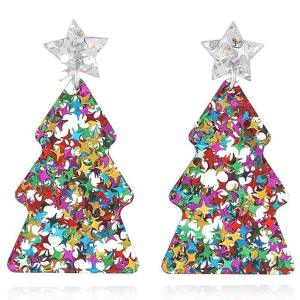 Delightful Festive Acrylic Christmas Tree Earrings for a Joyful Celebration