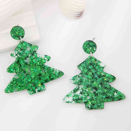 Delightful Festive Acrylic Christmas Tree Earrings for a Joyful Celebration