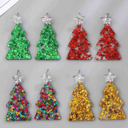 Delightful Festive Acrylic Christmas Tree Earrings for a Joyful Celebration
