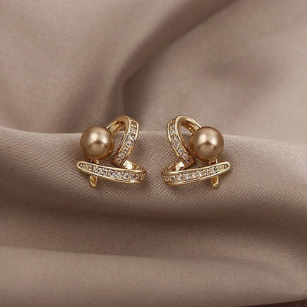 Delightful Gold Cupid Angel Stud Earrings - Elegant Women's Accessory - Très Elite