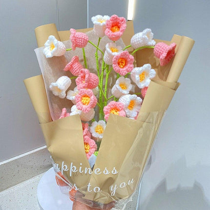 Delightful Handcrafted Milk Cotton Flower Arrangement with Tulips, Daisies, and Bellflowers - Très Elite