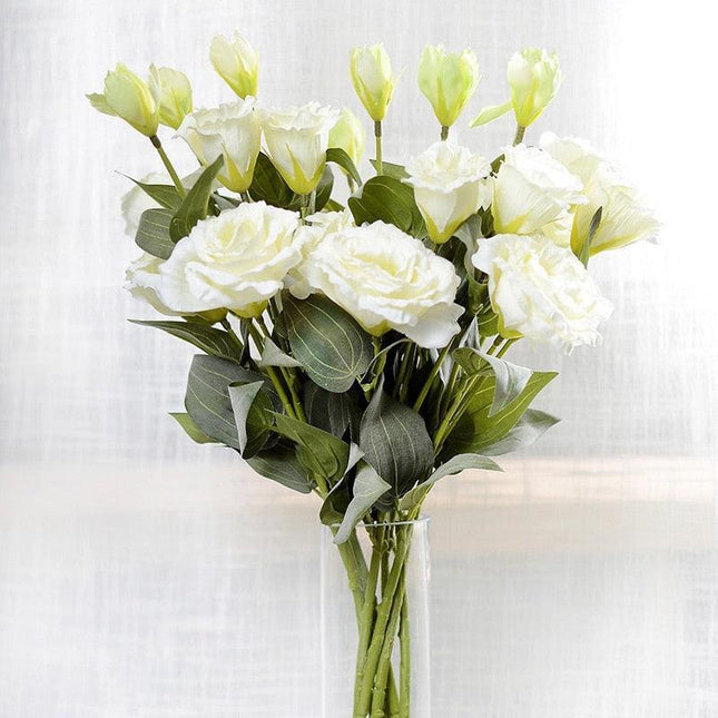 Deluxe 70cm Trigeminal Eustoma Silk Flower Bouquet - Lifelike Elegance - Très Elite