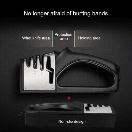 DiamondPro 4-in-1 Premium Knife & Scissor Sharpener - Effortless Blade Maintenance Tool - Très Elite