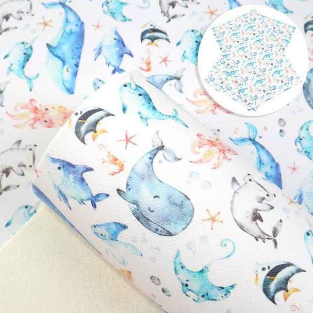 Dinosaur Dreams Faux Leather Fabric for Creative Projects