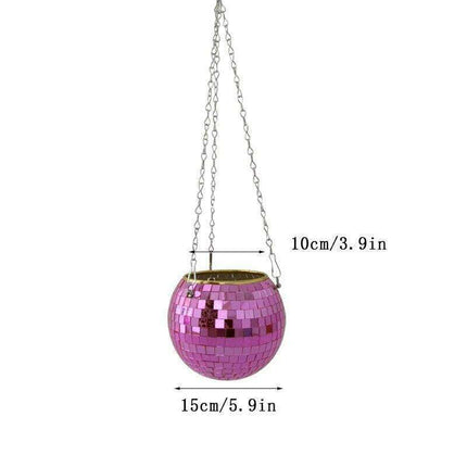 Disco-Inspired Hanging Planter for Chic Greenery Accent - Très Elite