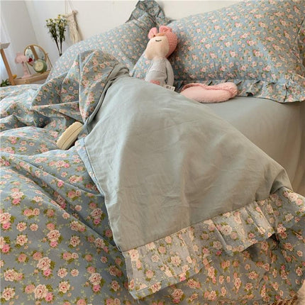 Dreamy Blossom 100% Cotton Ruffle King Bedding Set - Luxe Edition for Young Dreamers - Très Elite
