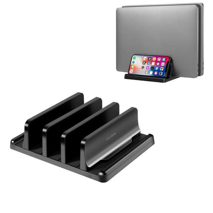 Dual-Device Vertical Laptop Organizer with Customizable Slot Width..