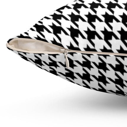 Dual-Sided Houndstooth Accent Pillowcase for Chic Home Styling - Très Elite