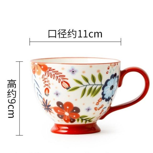 Floral Charm Porcelain Coffee Cup