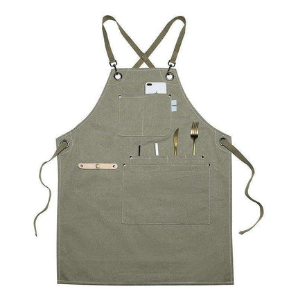 Versatile Canvas Apron with Large Storage Pocket for Gardeners and Creatives