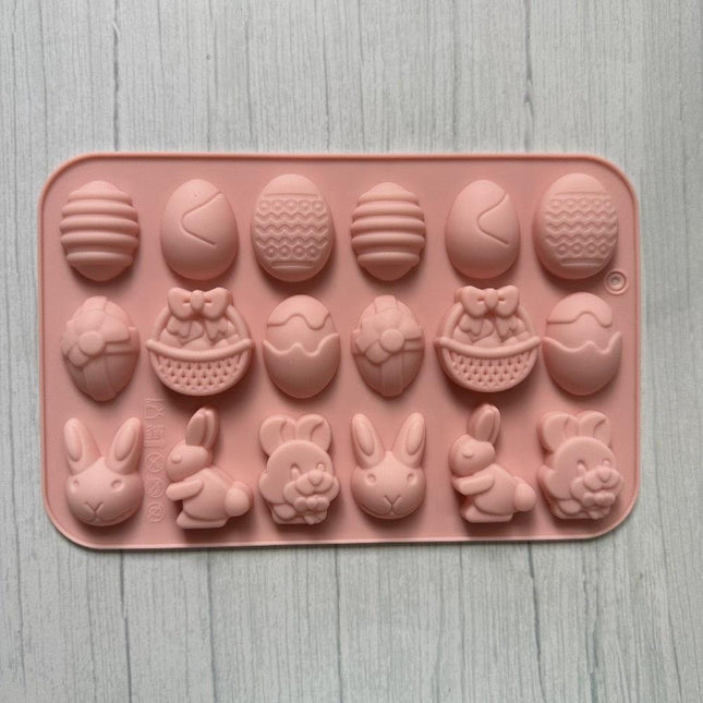Easter Bunny 18-Cavity Silicone Mold Kit for Creative Treats and Crafts