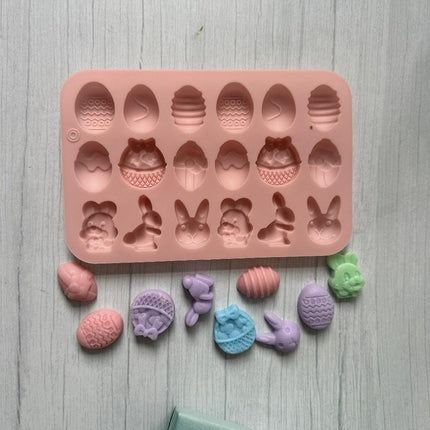 Easter Bunny 18-Cavity Silicone Mold Kit for Creative Treats and Crafts - Très Elite