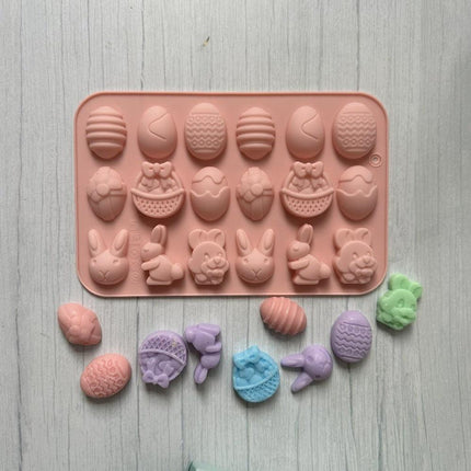 Easter Bunny 18-Cavity Silicone Mold Kit for Creative Treats and Crafts - Très Elite