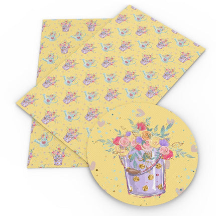 Easter Creativity Unleashed: Faux Leather Fabric with Adorable Rabbit Design - Très Elite