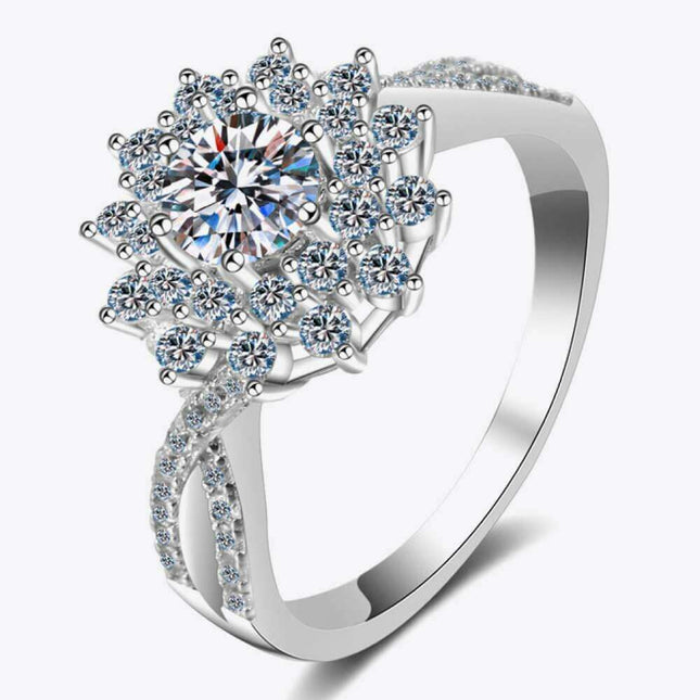 Eco-Chic Floral Lab-Diamond Split Shank Ring