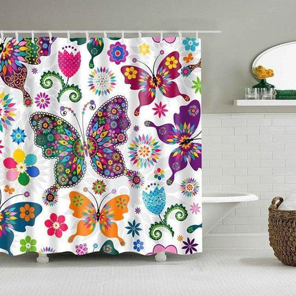 Edgy Skull Print Water-Resistant Shower Curtain