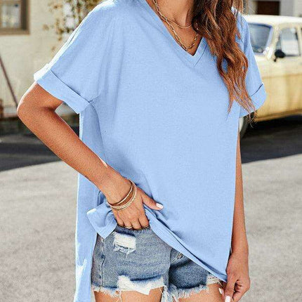 Effortless Elegance | Women's Soft Modal-blend V-neck Tee for Everyday Wear - Très Elite