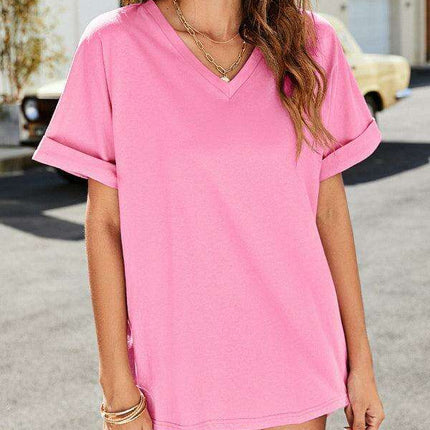 Effortless Elegance | Women's Soft Modal-blend V-neck Tee for Everyday Wear - Très Elite