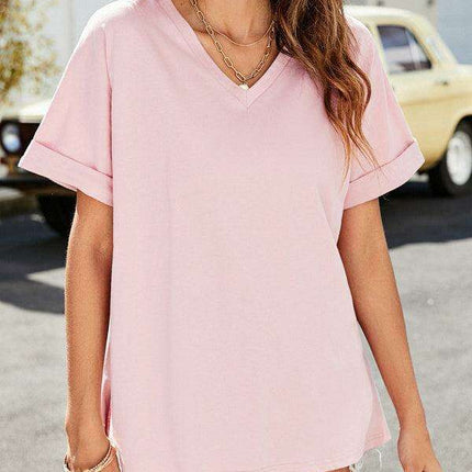Effortless Elegance | Women's Soft Modal-blend V-neck Tee for Everyday Wear - Très Elite