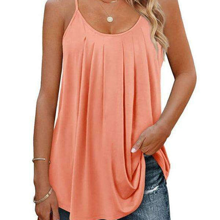 Effortlessly Elegant: Sleek Solid Color Sleeveless Camisole for Timeless Style - Très Elite