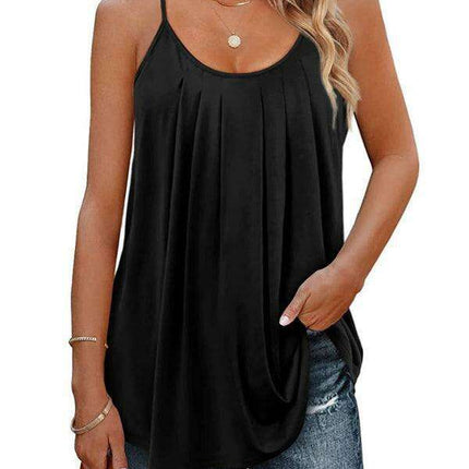 Effortlessly Elegant: Sleek Solid Color Sleeveless Camisole for Timeless Style - Très Elite