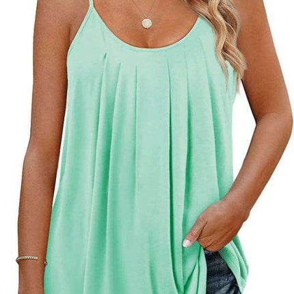 Effortlessly Elegant: Sleek Solid Color Sleeveless Camisole for Timeless Style - Très Elite