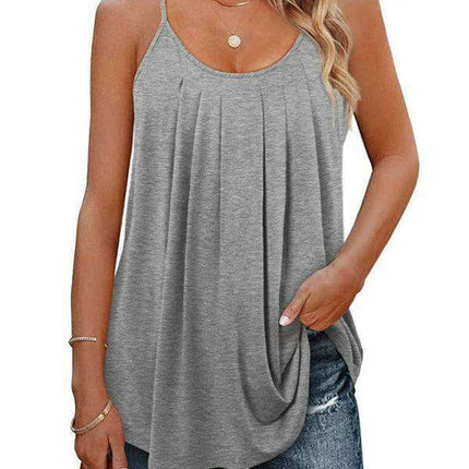 Effortlessly Elegant: Sleek Solid Color Sleeveless Camisole for Timeless Style - Très Elite