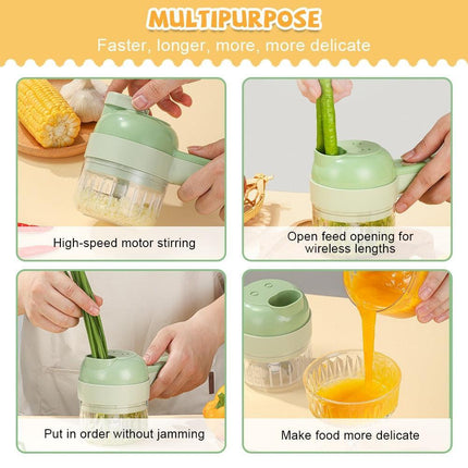Electric 4-in-1 USB Rechargeable Kitchen Cutter Set - Très Elite