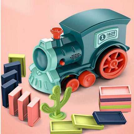 Electric Domino Train Set with Interactive Lights & Sounds - Fun STEM Learning Experience for Kids - Très Elite