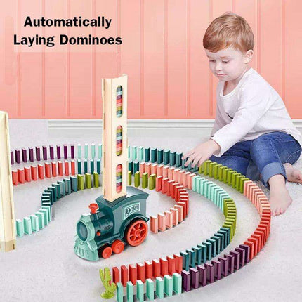 Electric Domino Train Set with Interactive Lights & Sounds - Fun STEM Learning Experience for Kids - Très Elite