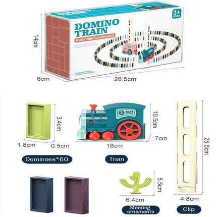 Electric Domino Train Set with Interactive Lights & Sounds - Fun STEM Learning Experience for Kids - Très Elite