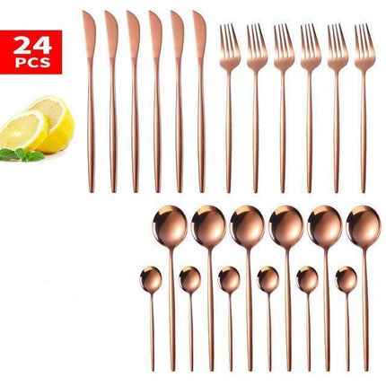 Elegance Redefined: Botanica Luxe Gold Flatware Set for Upscale Dining Experiences - Très Elite