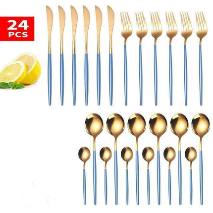 Elegance Redefined: Botanica Luxe Gold Flatware Set for Upscale Dining Experiences - Très Elite