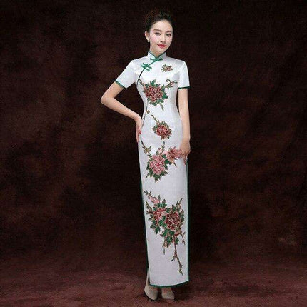 Elegance Redefined: Stunning Floral Cheongsam Dress for Special Occasions- Très Elite- Très Elite