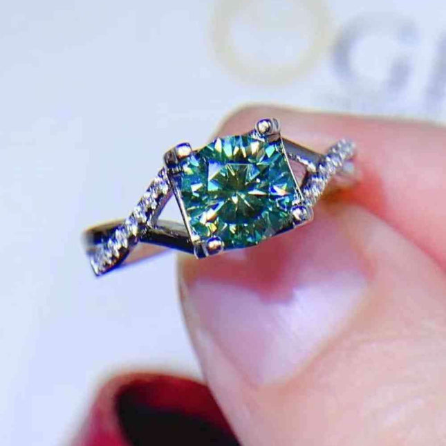 Elegant 1 Carat Lab-Created Diamond Sterling Silver Ring with Dazzling Zircon Accents - Unmatched Craftsmanship and Quality Assurance