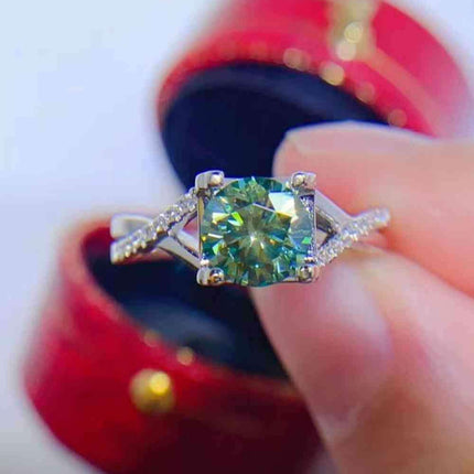 Elegant 1 Carat Lab-Created Diamond Sterling Silver Ring with Dazzling Zircon Accents - Unmatched Craftsmanship and Quality Assurance