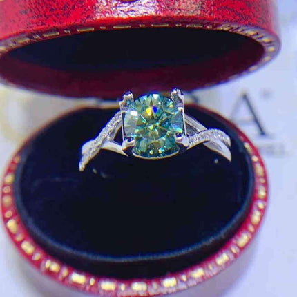 Elegant 1 Carat Lab-Created Diamond Sterling Silver Ring with Dazzling Zircon Accents - Unmatched Craftsmanship and Quality Assurance