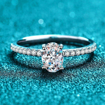 Elegant 1 Carat Lab-Diamond Sterling Silver Ring with Certification of Authenticity