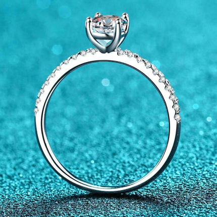 Elegant 1 Carat Lab-Diamond Sterling Silver Ring with Certification of Authenticity