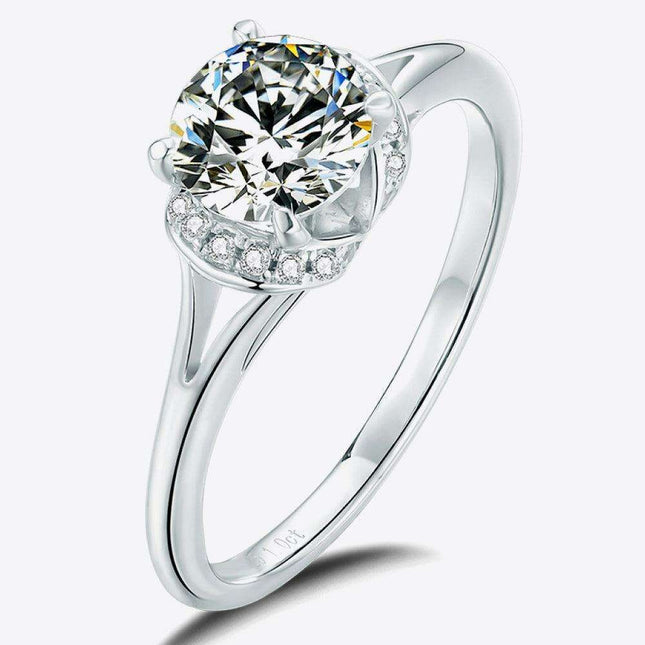 Elegant 1 Carat Lab-Grown Diamond Split Shank Ring with Radiant Moissanite & Certification