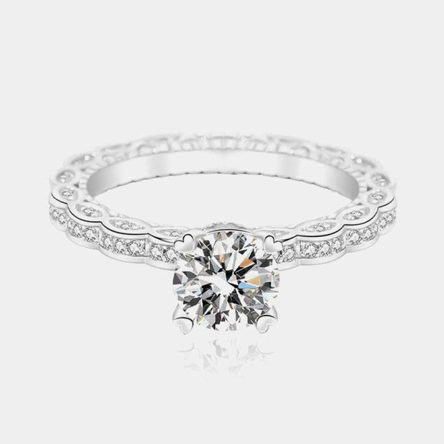 Elegant 1 Carat Lab-Grown Moissanite Sterling Silver Ring with Warranty