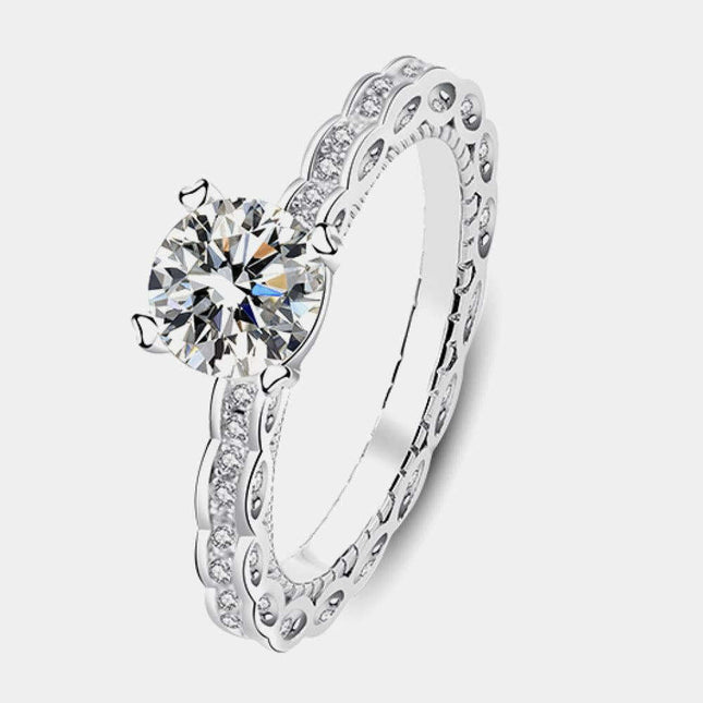 Elegant 1 Carat Lab-Grown Moissanite Sterling Silver Ring with Warranty
